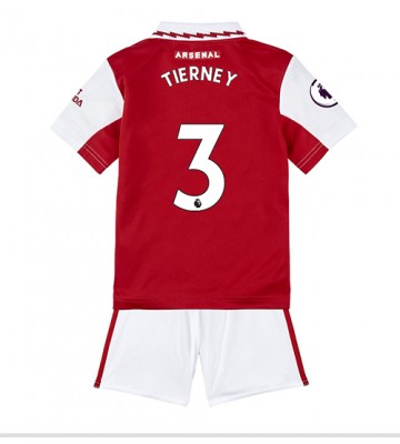 Arsenal Kieran Tierney #3 Hjemmedraktsett Barn 2022-23 Kortermet (+ Korte bukser)